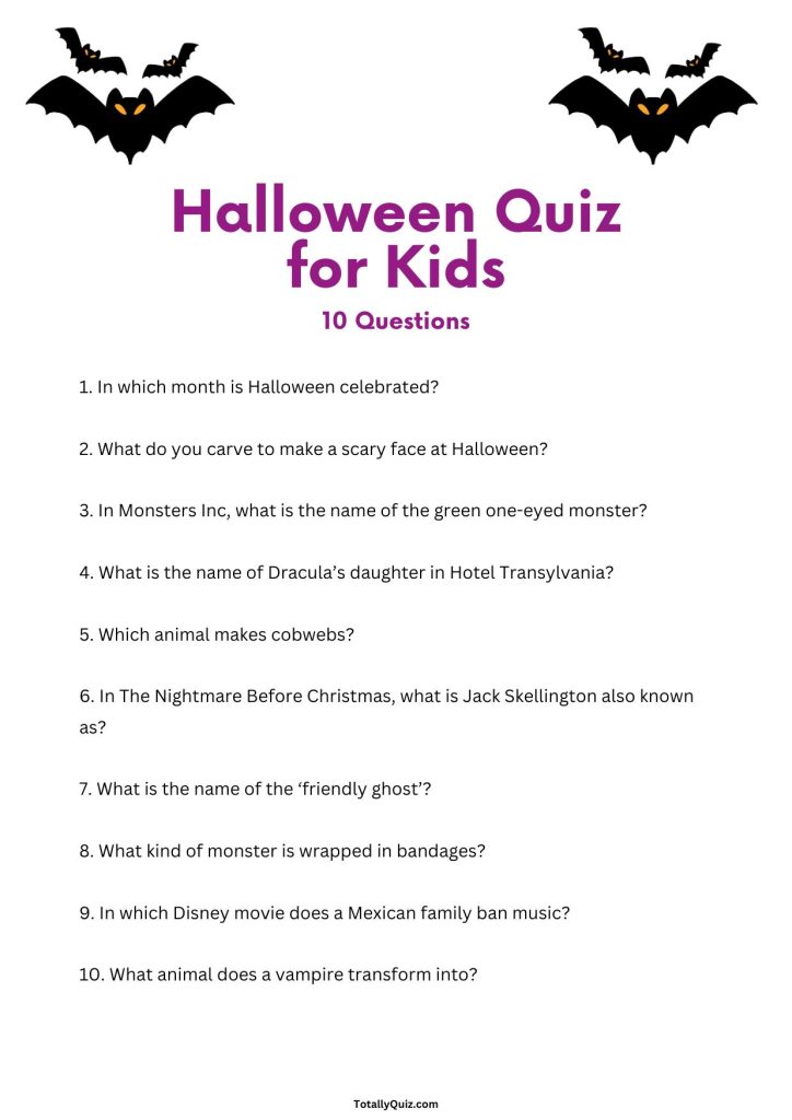 Halloween Quiz for Kids part 2