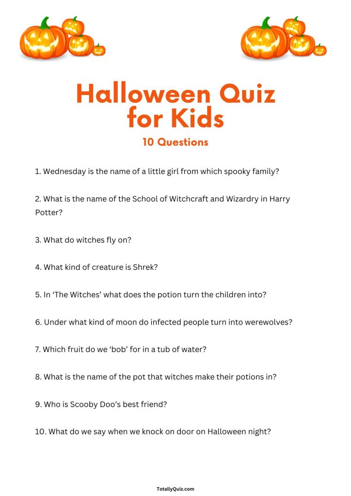 Halloween Quiz for Kids