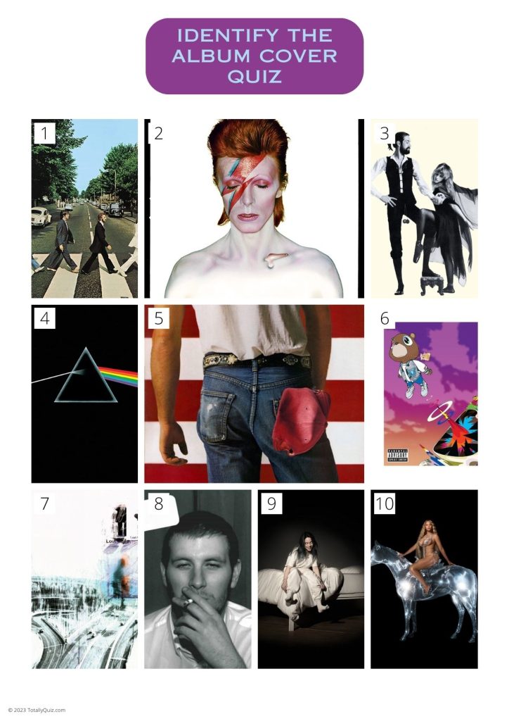 the album cover quiz collage