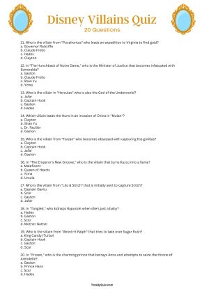 Disney Villains Quiz: 20 Questions and Answers (2023)